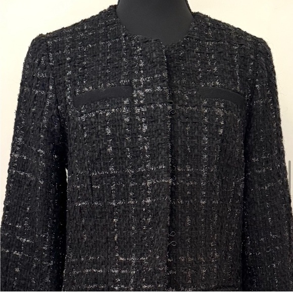 Vertigo Paris Tweed Boucle Wool Blend Fringe Trench Jacket Coat, Size XS - Picture 7 of 15